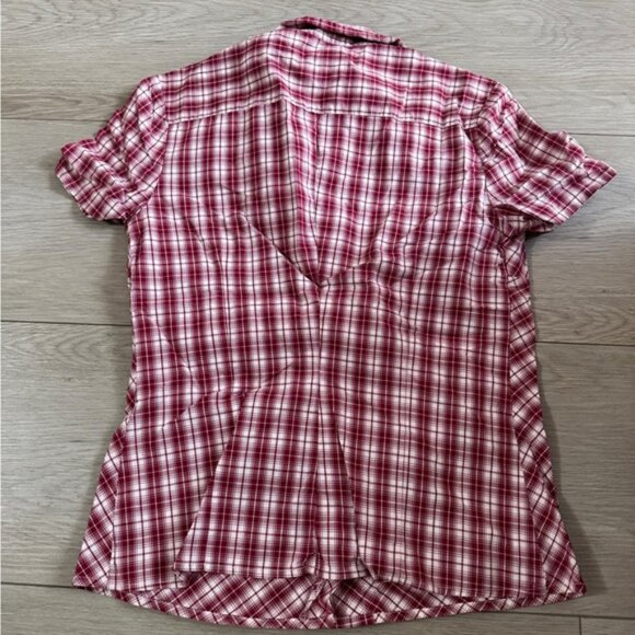Esprit Burgundy Plaid Button-Down Shirt - Picture 2 of 3